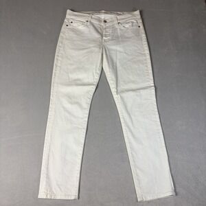 7 For All Mankind Josefina  Women's Jeans  Size 27 Mid Rise Button Fly White.